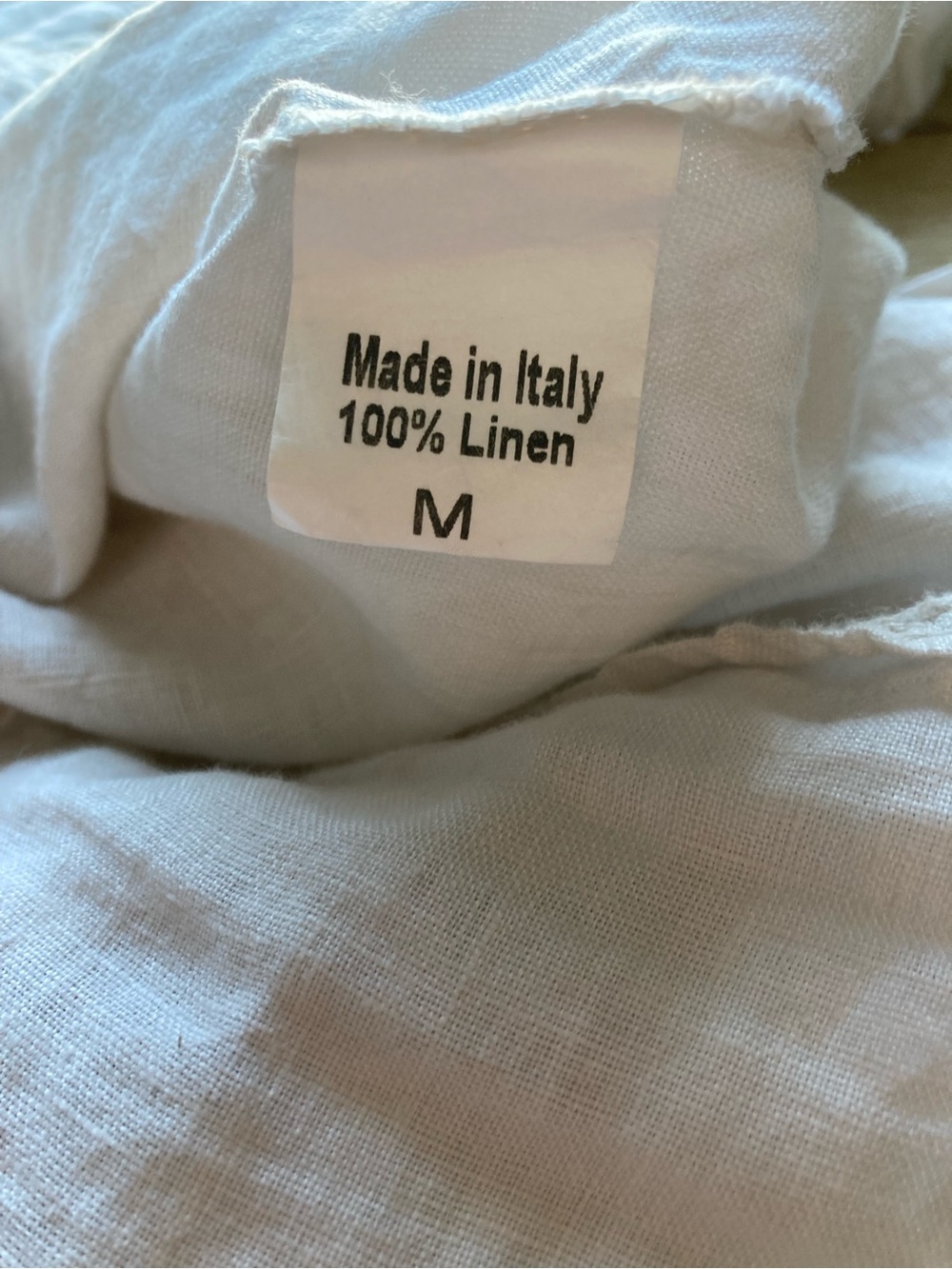 Made in Italy 100% Linen Terzo Millennio White Cream Medium Coastal Lagenlook - Picture 8 of 9